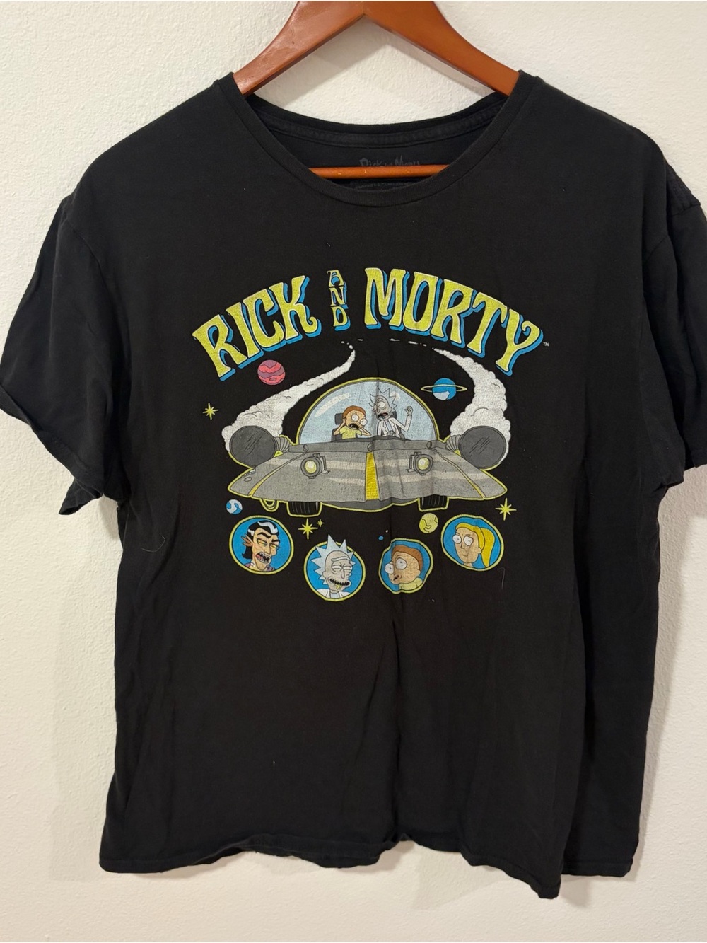 Rick and Morty Black Graphic Tee - Official Cartoon Shirt
